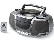 Portable AM/FM Stereo CD/Cassette Player with Remote