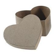 Paper Mache Heart Box, 4.5"x4.5"x2"