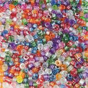 Metallic Striped Pony Beads  (bag of 825)