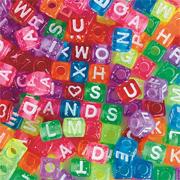 Glitter Alphabet Beads 1/2 lb., 4x7mm (bag of 500)