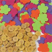 Felt Flowers and Wood Buttons (pack of 400)