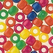Plastic Pony Beads, 9mm - Neon (bag of 1600)