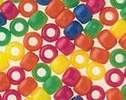 Plastic Pony Beads, 8mm - Neon  (bag of 1600)