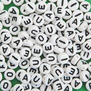 Plastic Vowel Beads (bag of 144)