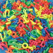 Neon Alpha Charm Beads, 1/2-lb  (bag of 380)