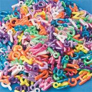 Pearl Alpha Charm Beads, 1/2-lb  (bag of 380)