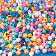 Pastel Vowel Beads, 1/2 lb. (bag of 600)
