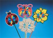 Butterfly, Flower and Ladybug Pinwheels Craft Kit (makes 12)