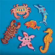 Wood Sealife Magnets Craft Kit (makes 12)