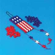 Beaded American Flag Craft Kit (makes 12)