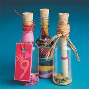Plastic Sand Art Bottles with Cork 
