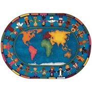 Hands Around the World Carpet, 5'4"x7'8"