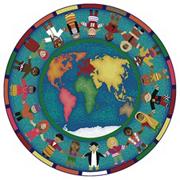 Hands Around the World Carpet, 7'7"