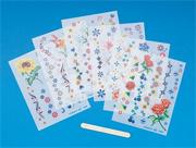 Flower Rub-on Decor  (pack of 12)