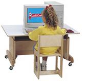 42" Computer Table, White Laminate