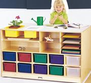 Mobile Storage Island w/ Colored Trays