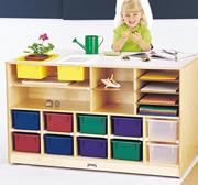 Mobile Storage Island w/ Clear Trays