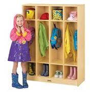 Coat Locker, 4 Sections, 39"x15"x50-1/2"