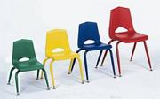 12" Stack Chair with Metal Legs