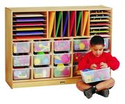 15-Tray E-Z Glide Sectional Cubbie Unit with Clear Trays
