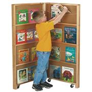 2-Section Mobile Library Bookcase