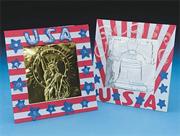 Patriotic Metal Rubbing Frames Craft Kit (makes 12)
