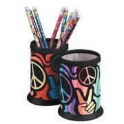 Peace Sign Velvet Art Pencil Holder Craft Kit (makes 12)