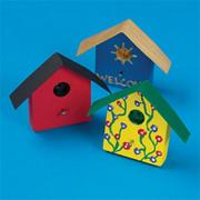 Unfinished Birdhouse Mini Magnet Craft Kit, Unassembled (makes 12)