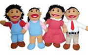 "Full-Bodied" Open Mouth Puppets Asian (set of 4)