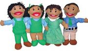 "Full-Bodied" Open Mouth Puppets Latino (set of 4)