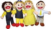 "Full-Bodied" Open Mouth Puppets Caucasian (set of 4)
