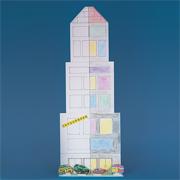 Building Facade Play Set, 3 Skyscrapers, 12 Cars (pack of 3)