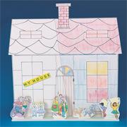 Building Facade Play Set, 3 Houses, 15 Characters (pack of 3)