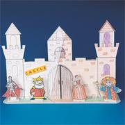 Building Facade Play Set, 3 Castles, 12 Characters