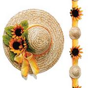 14" Straw Hats  (pack of 6)