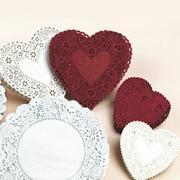 Heart-Shaped Paper Lace Doilies, 6", White (pack of 100)
