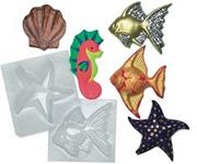 Plastic Mold Set - Sealife   (set of 6)