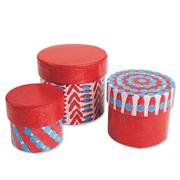 Paper Mache Nested Boxes - Round (set of 3)