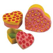 Paper Mache Heart Boxes  (set of 3)