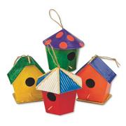 Paper Mache Mini Birdhouses  (pack of 12)