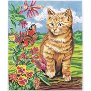 Kitten and Butterfly Pencil-by-Number