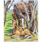 Horse and Foal Pencil-by-Number
