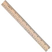 Beveled 12" Wooden Ruler  (pack of 12)
