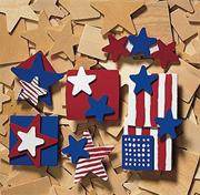 Patriotic Wood Pins Craft Kit (makes 48)
