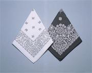 Bandanas - Black/White Western  (pack of 12)
