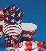 Patriotic Theme - 9-oz. Cups  (pack of 25)