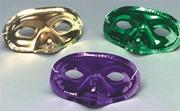 Mardi Gras Half Mask - Metallic  (pack of 24)