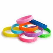 Inspirational Phrases Silicone Bracelets (pack of 24)