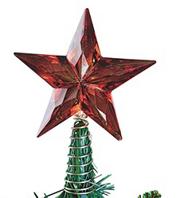 Red Acrylic Star Tree Topper  (pack of 3)