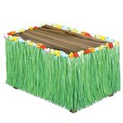 Flowered Raffia Table Skirt
